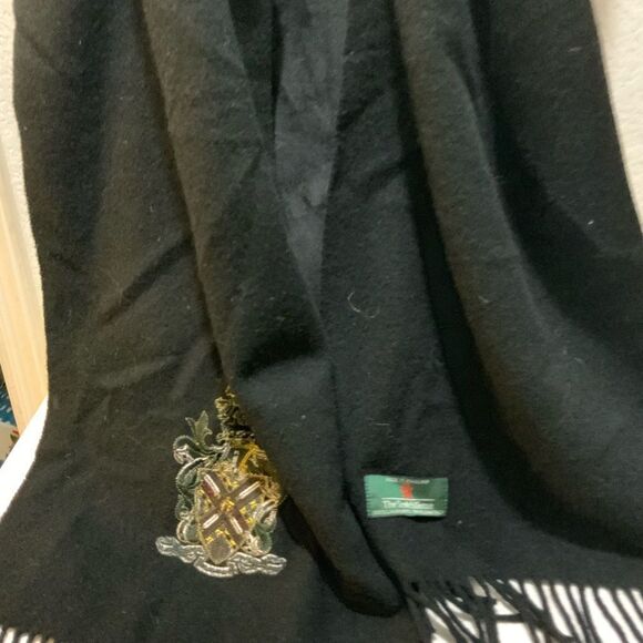 The Scotch House 100% Wool Lambswool black Scarf 12”x72” vintage - Picture 13 of 13